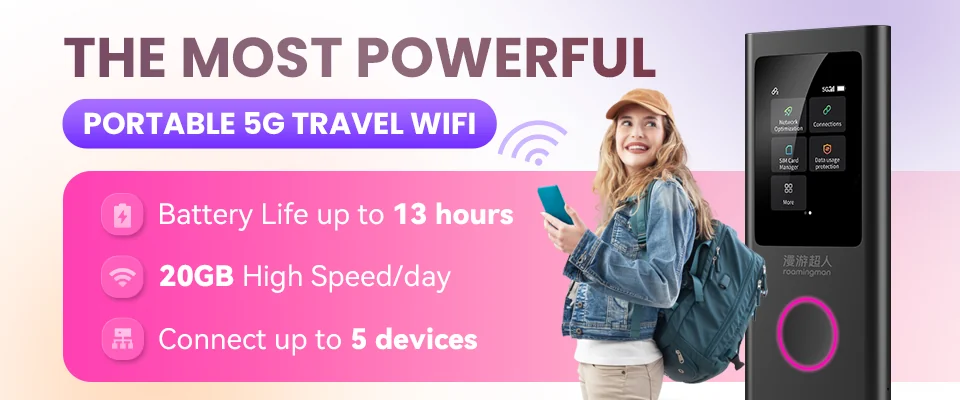 Roamingman pocket WiFi in the official travel service visual